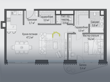 Продажа квартиры без отделки в жилом комплексе Дом Лаврушинский. ID 14088