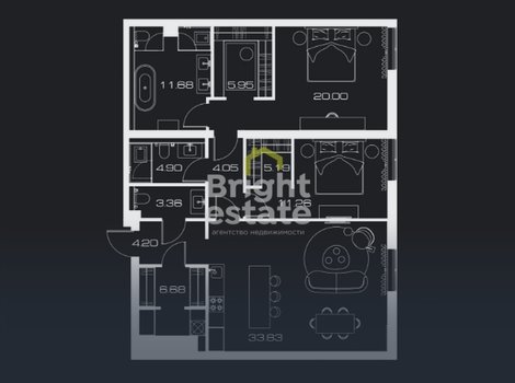 Продажа 2-комнатных апартаментов в ЖК Lunar. ID 14632