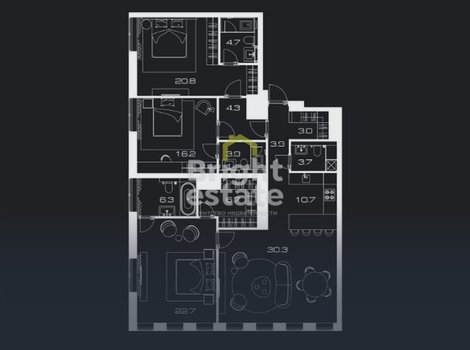 Апартаменты white box в Гагаринском районе, ЖК Lunar. ID 14639