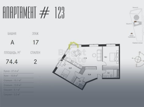 ЖК Chkalov — Купить апартамент с дизайнерской отделкой в ЦАО. ID 14687