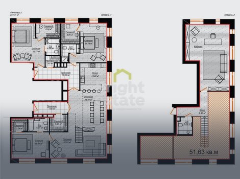 Продажа 2-уровневого пентхауса в ЖК Долгоруковская 25. ID 15230