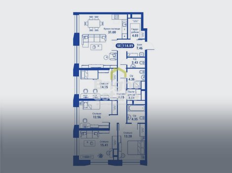 Купить 5-комнатную квартиру в жилом комплексе iLove. ID 15819