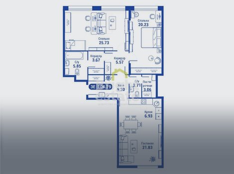 Продажа 3-комнатной квартиры 104,78 кв.м. в современном жилом комплексе iLove. ID 15825