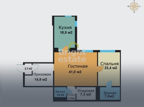 Купить 2-комнатную квартиру под чистовую отделку в ЖК Вавилово. ID 17962