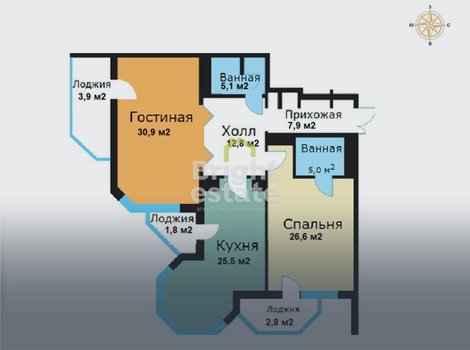 Купить 2-комнатную квартиру с чистовой отделкой в жилом комплексе Вавилово. ID 17965