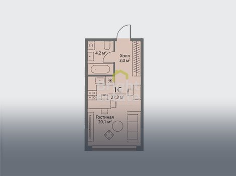 Купить квартиру студийного типа без отделки в ЖК Stories на Мосфильмовской. ID 18318