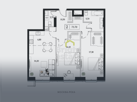 Купить 3-комнатную квартиру в ЖК Dream Towers, Нагатинский Затон. ID 18715