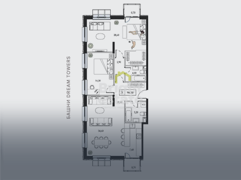 Купить 4-комнатную квартиру в жилом комплексе Dream Towers. ID 18728