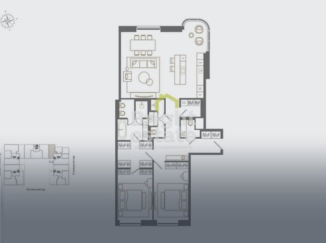 Купить 3-комнатную дизайнерскую квартиру в клубном доме Тургенев. ID 18832