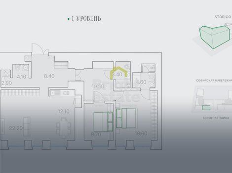 Купить 3-комнатную квартиру без отделки в клубном доме на Софийской набережной DUO. ID 19127