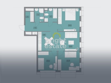 Купить 4-комнатную квартиру 79,3 кв.м. под ключ в ЖК Вестердам, ЗАО. ID 19239