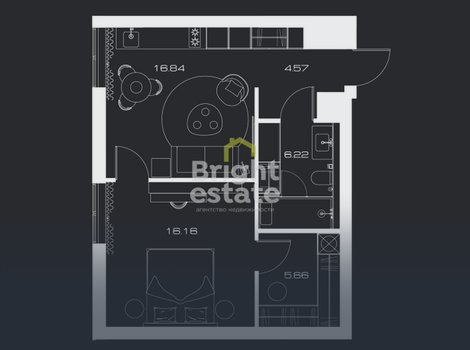 Купить квартиру с 1 спальней в ЖК Lunar. ID 19390