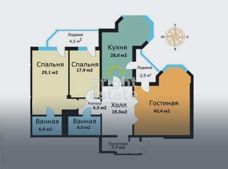 Продажа 2-комнатной квартиры 153,7 кв.м. в ЖК Вавилово. ID 19395