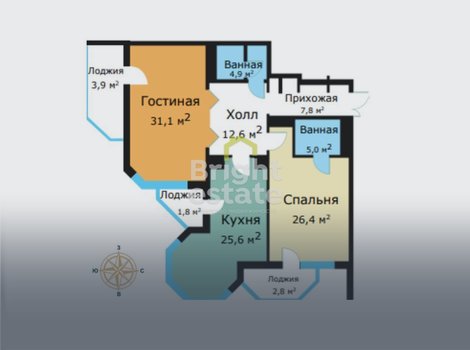Продажа 2-комнатной квартиры 113,4 кв.м. в ЖК Вавилово. ID 19397
