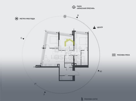 Купить 4-комнатную квартиру без отделки в ЖК Дом Дау в ММЦД Москва-Сити. ID 19514