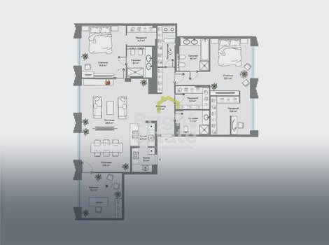Купить апартамент с 2 спальнями в апарт-комплексе Cult. ID 19976