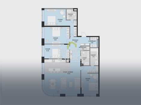 Купить 5-комнатную квартиру без отделки в ЖК Садовническая 69. ID 21798