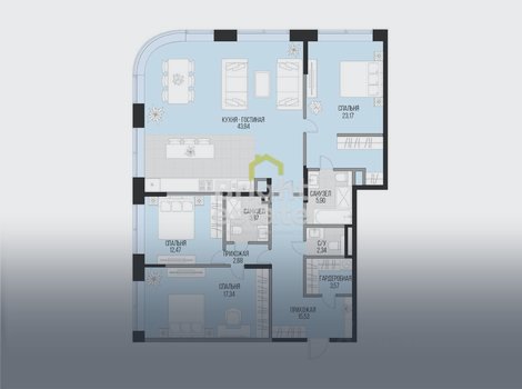 Купить 5-комнатную квартиру в ЖК Садовническая 69, ЦАО. ID 21800