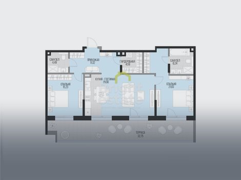 Купить 3-комнатную квартиру без отделки в ЖК Садовническая 69, ЦАО. ID 21804