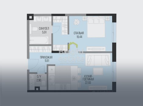 Продажа квартиры без отделки в жилом комплексе Садовническая 69. ID 21841