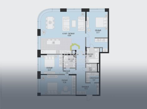 Продажа 5-комнатной квартиры в жилом комплексе Садовническая 69. ID 21848