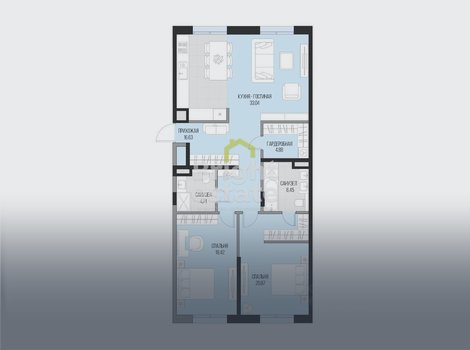 Продажа квартиры с 2 спальнями в ЖК Садовническая 69. ID 21850