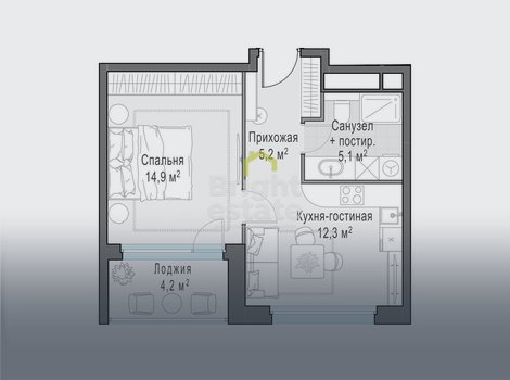 Купить 2-комнатную квартиру в ЖК Foriver. ID 21885