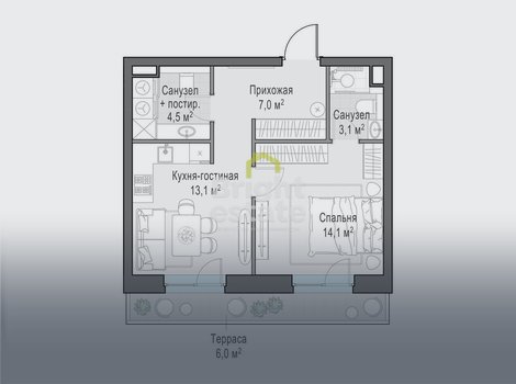 Купить 2-комнатную квартиру в жилом комплексе Foriver. ID 21887