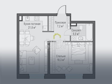 Купить квартиру с 2 спальнями в жилом комплексе Foriver. ID 21899