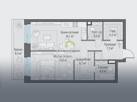 Купить 3-комнатную квартиру в ЖК Foriver, ЮАО. ID 21908