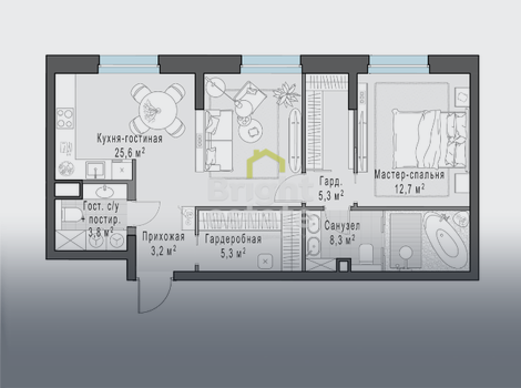 Купить 3-комнатную квартиру в ЖК Foriver, ЮАО. ID 21908