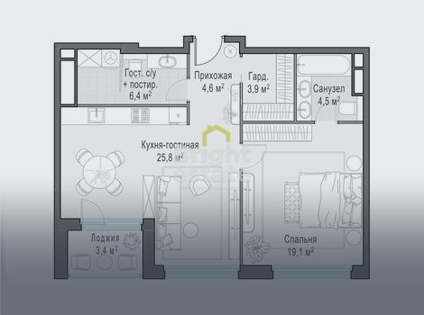 Купить 3-комнатную квартиру в жилом комплексе Foriver. ID 21910
