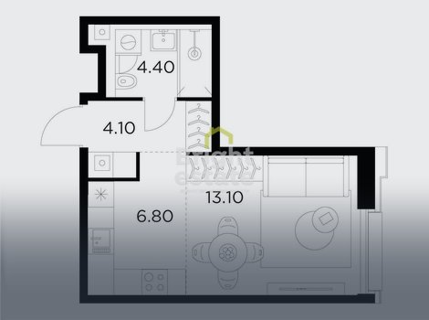 Купить квартиру-студию в жилом комплексе Injoy. ID 21927