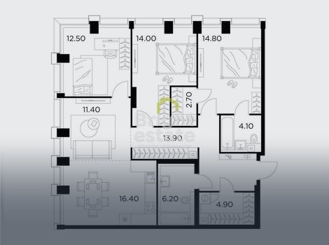 Купить 4-комнатная квартира без отделки в жилом комплексе Injoy. ID 21941