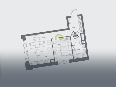 КОСМО 4/22 - продажа 2-комнатной квартиры. ID 22022