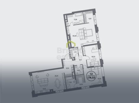 Жилой комплекс КОСМО 4/22 - продажа квартиры 174 кв.м.. ID 22027