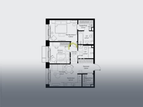 Купить 3-комнатную квартиру под отделку в жилом комплексе МЫС. ID 22281