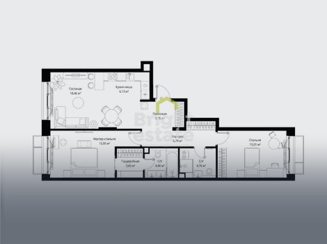 Купить 3-комнатную квартиру в жилом квартале МЫС, 20 км от МКАД. ID 22282