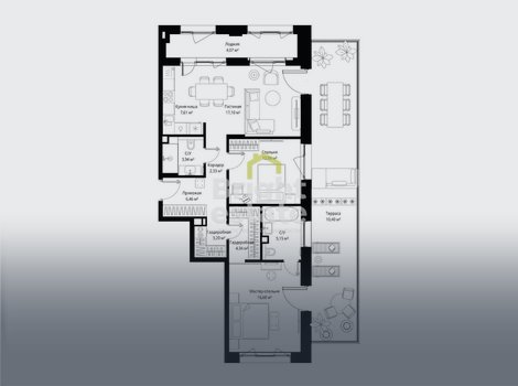 Купить 3-комнатную квартиру в жилом квартале премиум-класса МЫС. ID 22285