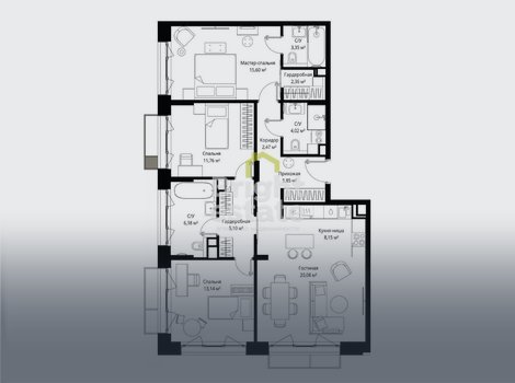 Купить 4-комнатную квартиру в жилом комплексе премиум-класса МЫС, 20 км от МКАД. ID 22287