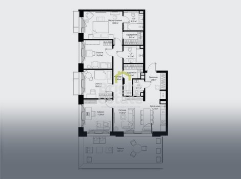 Купить квартиру с 4 спальнями в жилом квартале премиум-класса МЫС. ID 22291