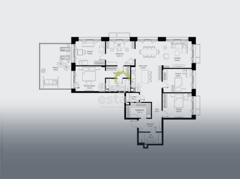 Купить 6-комнатную квартиру без отделки в жилом комплексе премиум-класса МЫС. ID 22295