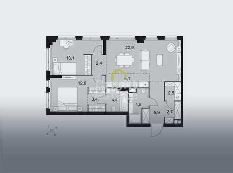 Продажа 3-комнатной квартиры в жилом комплексе Sydney City, СЗАО. ID 22512