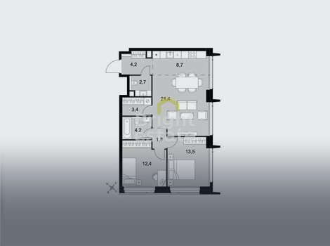 Купить 3-комнатную квартиру в жилом комплексе Amber City, САО. ID 22537
