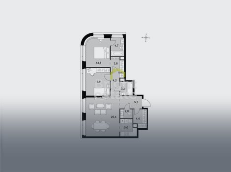 Купить 3-комнатную квартиру в ЖК Amber City, САО. ID 22539