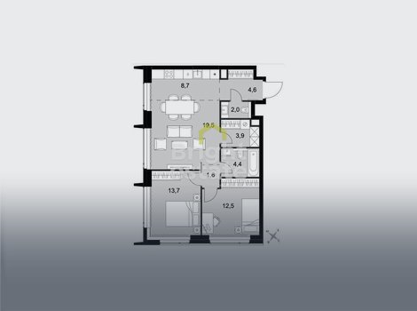 Купить 3-комнатную квартиру без отделки в ЖК Amber City, САО. ID 22541