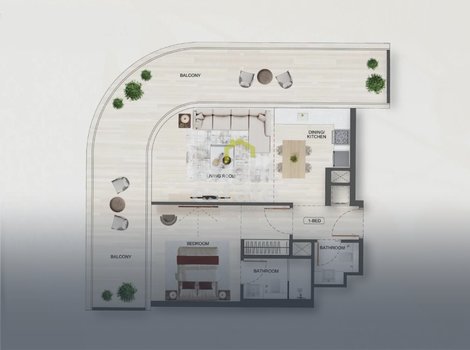 BINGHATTI FLARE - купить квартиру с одной спальней. ID 22577