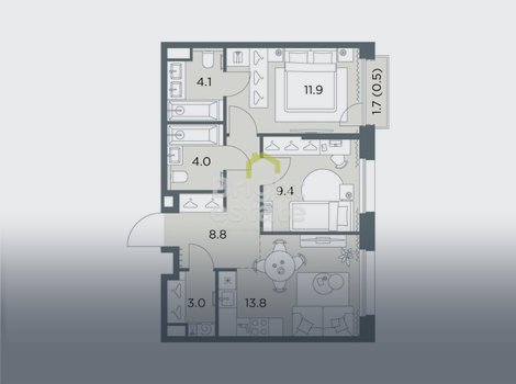 ЖК Станиславский - купить двухкомнатную квартиру. ID 22808