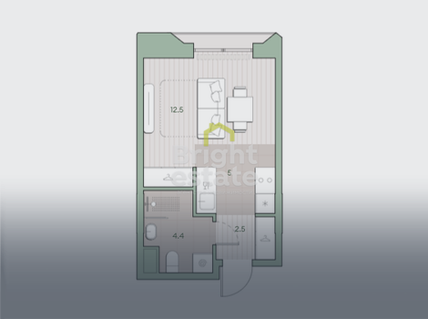 Купить квартиру-студию в ЖК Среда на Лобачевского. ID 23387