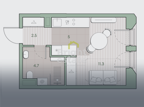 Купить квартиру-студию в ЖК Среда на Лобачевского . ID 23397